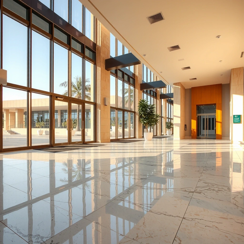 Commercial lobby cleaning